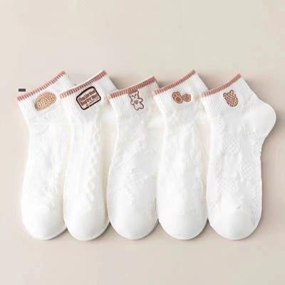 5 Pairs/set Cartoon Casual Breathable Spring Summer Autumn Women Girl Invisible Ankle Low Tube Boat Socks Boat Socks