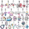 Copper Colorful Charms Bead Pink Red Color Dangle Cz Zircon Clasp Clip Charm Fit Original Mula Bracelet Diy Jewelry