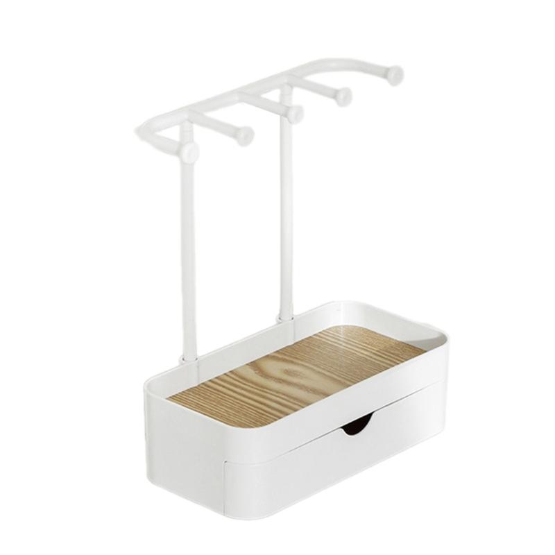 Portable Jewelry Stand With Tray and Hook Stylish Necklace Storage Shelves Jewelry Holder with Drawer for Accessories