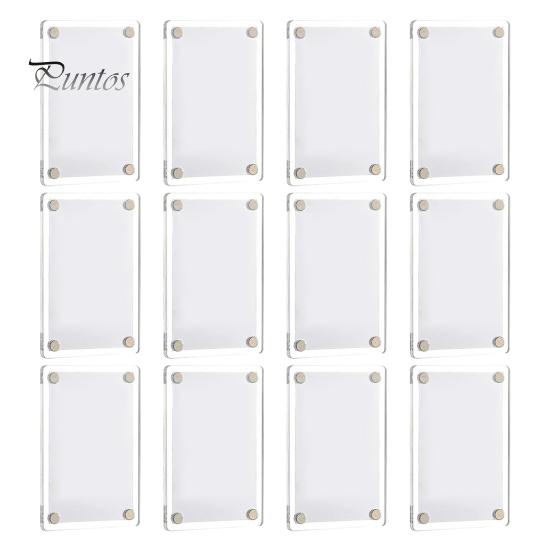 

12 шт. магнитная фоторамка магнит на холодильник двухсторонняя прозрачная акриловая семейная фоторамка для показа фотографий домашний офис украшение на холодильник фото держатель 12pcs