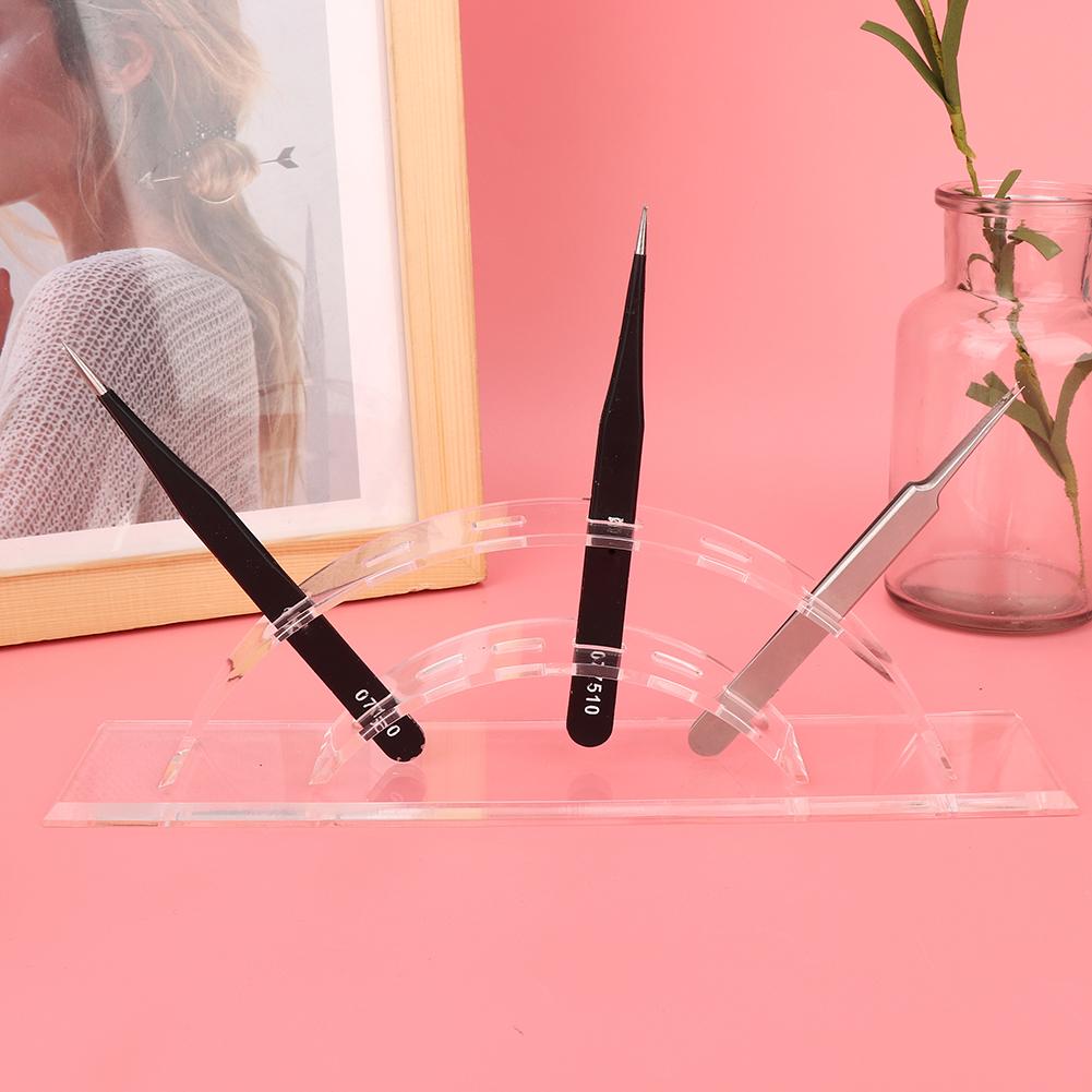 Acrylic Transparent 6 Holes False Eyelashes Grafting Tweezers Rack Display Stand Storage Rack