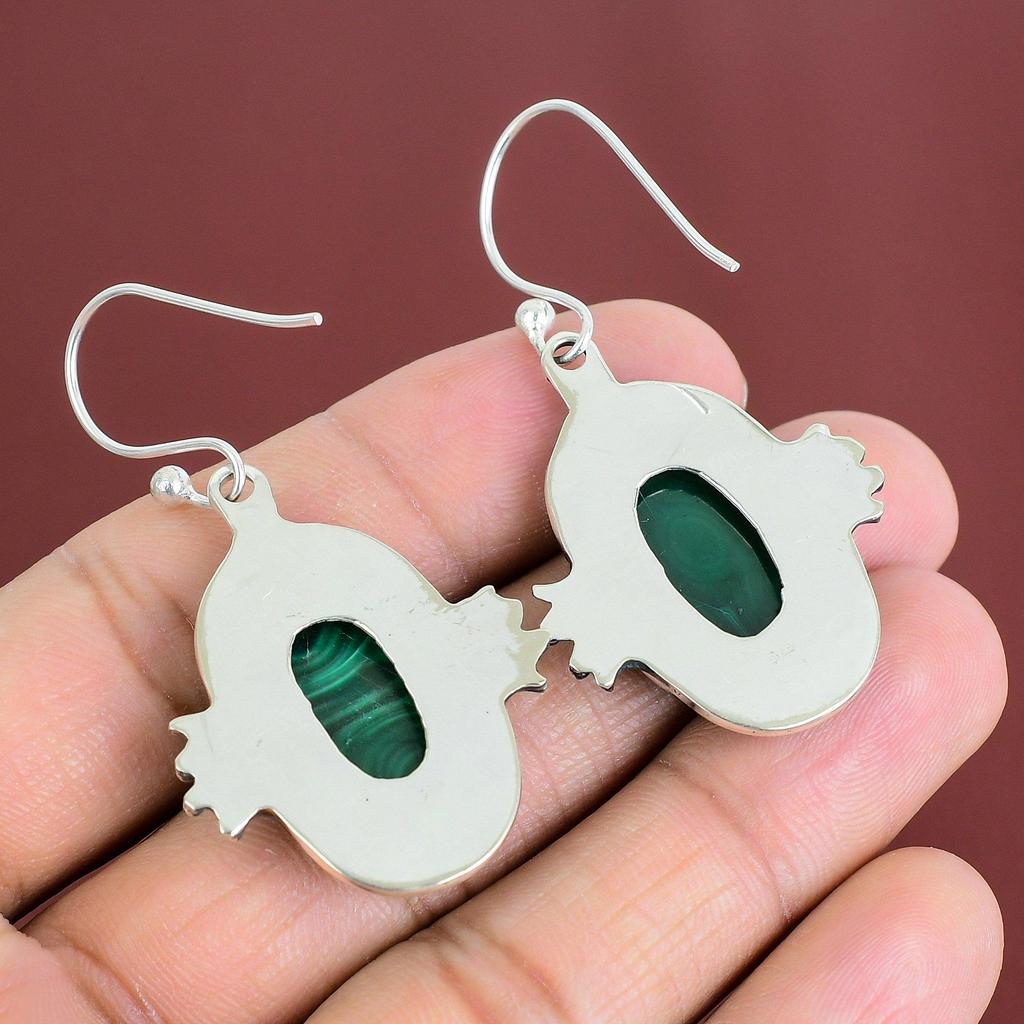 Malachite Earring Gemstone Jewelry Handmade Earrings 925 Sterling Silver Earring Dainty Malachite Jewelry Brand New Earring Engagement Gifts