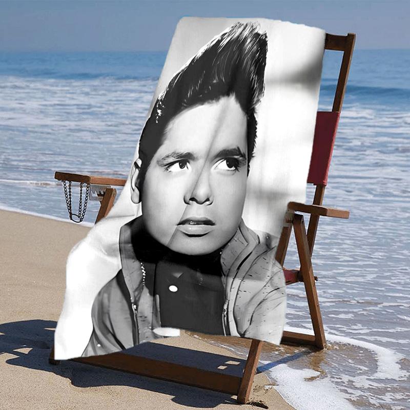 Proof Beach Towel with Singer Cliff Richard Pattern - Soft,absorbent,quick-drying,machine Washable - Perfect for Swimming,camping,bathing