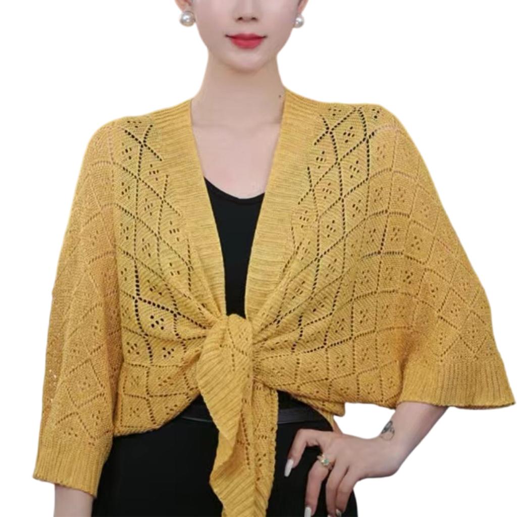 Fashionable Openwork Knit Poncho Essential Summer Accessory Shoulder Wrap Women Shawl for Various Occasion
