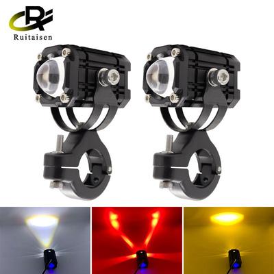 Phare antibrouillard universel pour motos, lampe de conduite auxiliaire à Led tricolore