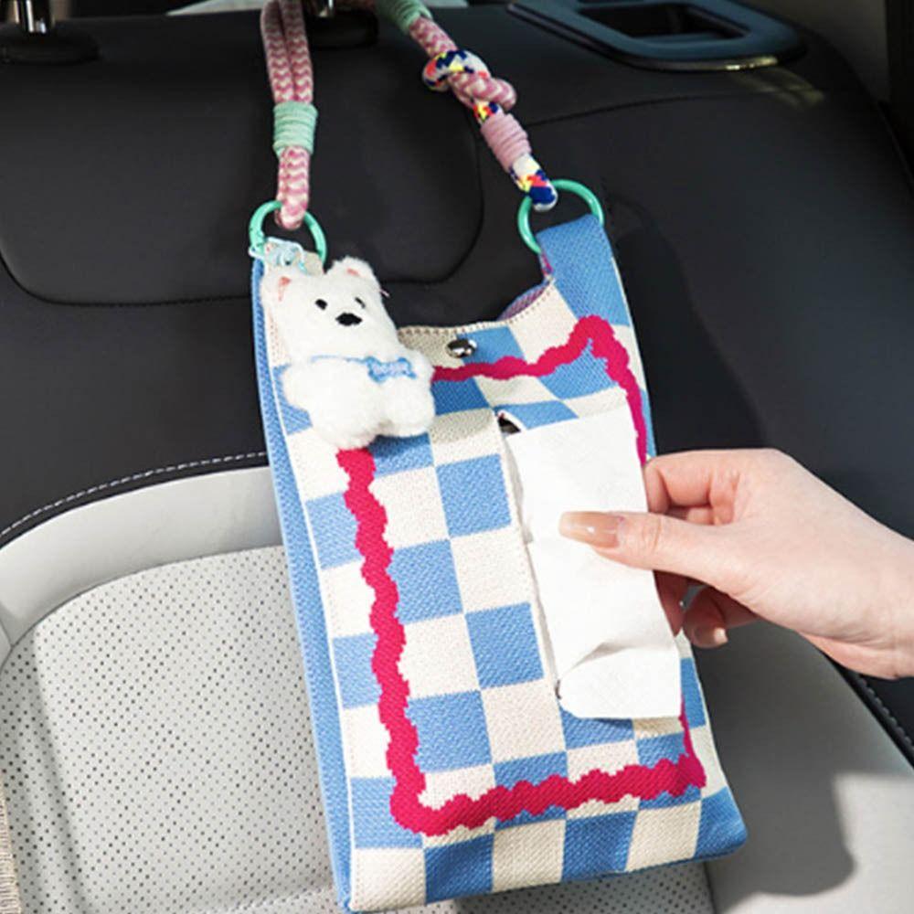 Space Saving Tissue Case Holder INS Car  Hanging Napkin Holder  Car Interior Decoration