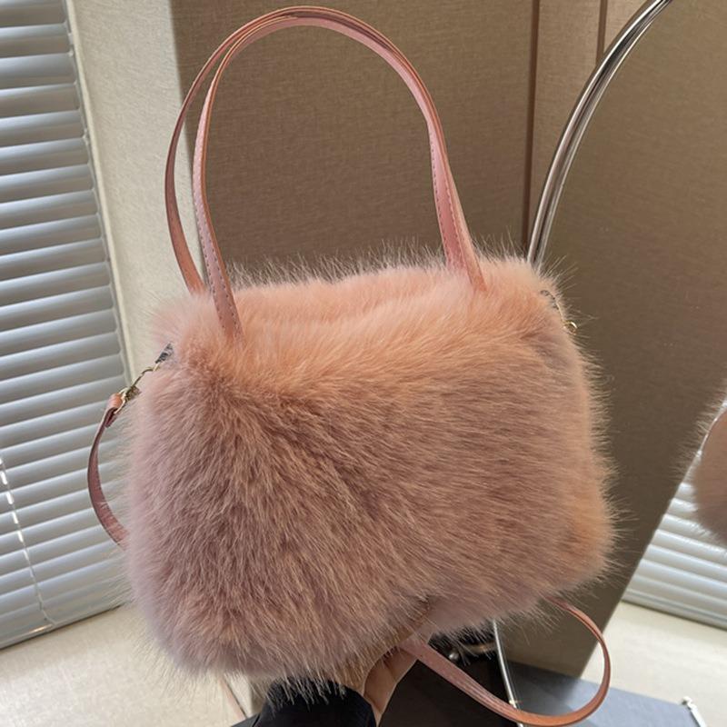 Autumn New Hair Bag Fashion Trend Women's Handbag Texture Large Capacity Small Square Bag Plush Bag