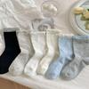 Pink Ribbon Embroidery Thin Spring/Summer Socks