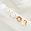 8 Pcs Fashion Geometric Metal Stud Earrings Set for Women French Style Minimalist Gold Color Geometric Earring Elegant Jewelry