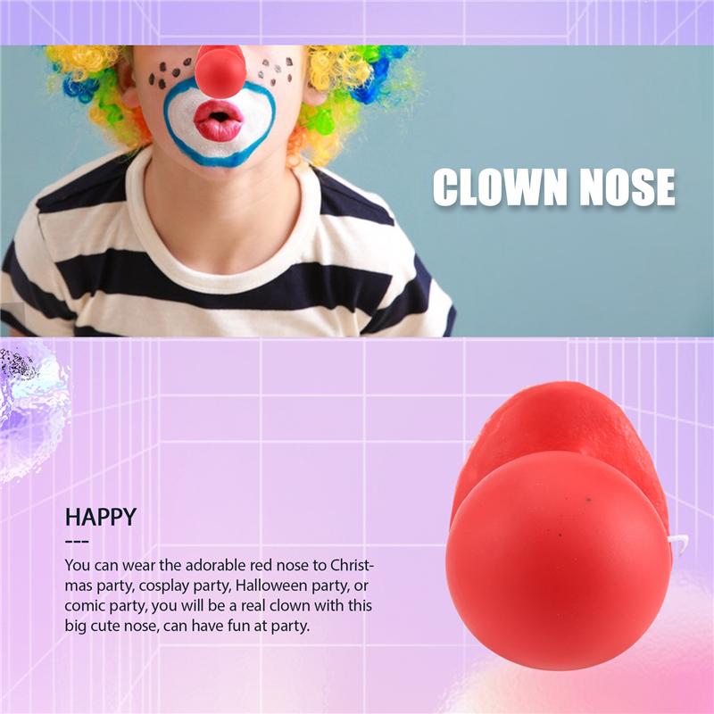 Good-3Pcs Red Clown Nose Honking Squeaking Clown Nose With Elastic Rope For Adults Halloween Cosplay Costume Accessories