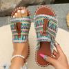 Pantofole piatte taglie forti per donna 2025 Nuove scarpe da spiaggia con frange estive per donna