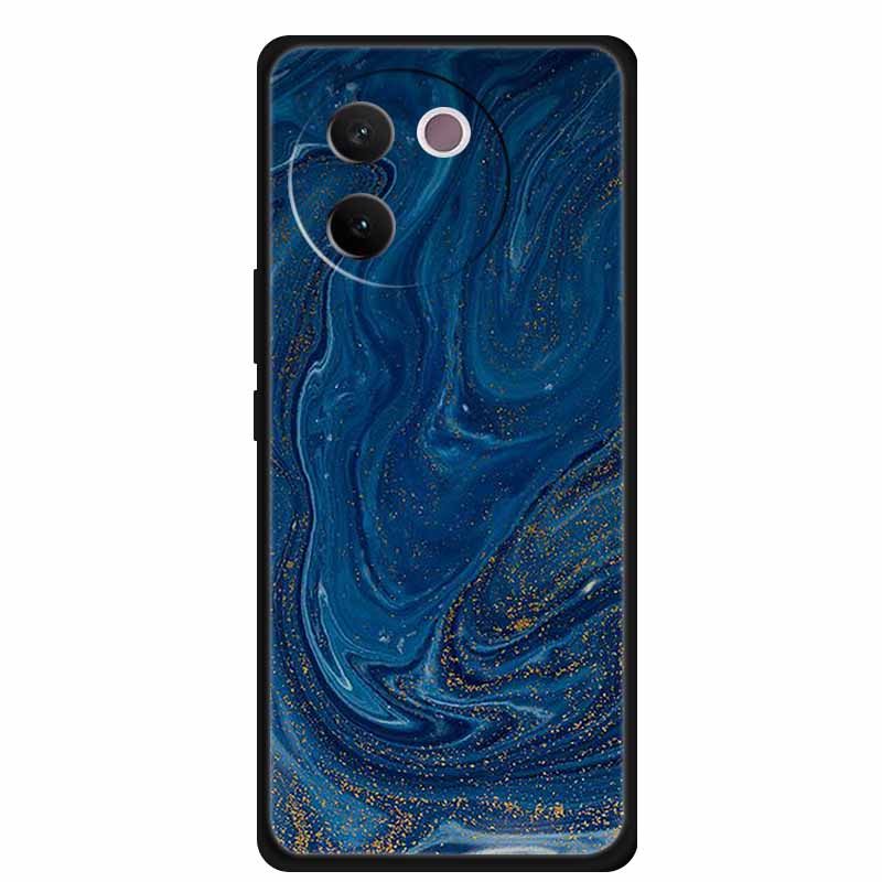 

For Vivo V30e Case Soft Silicone Black TPU Phone Case Funda for Vivo V 30e Marble Mica Painted Para New Vivo V30 E Cover Bumper Vivo V30E 5G