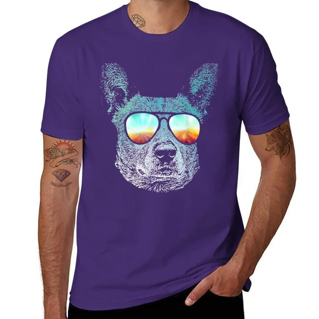 Neon Dog Australian Stumpy Tail Cattle Dog T-Shirt sports fans anime cute clothes mens t shirts casual stylish