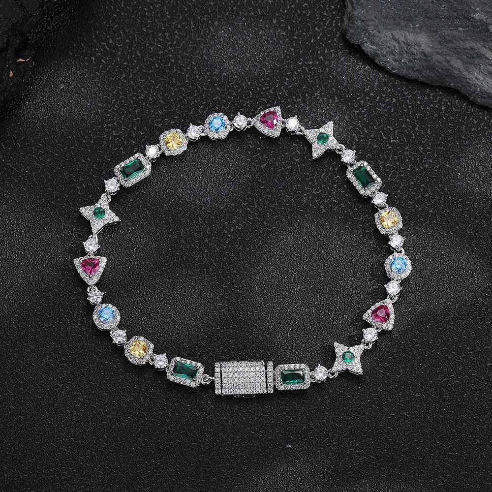 7MM Color Geometric Hip-hop Style Necklace, Unisex Bracelet, Trendy and Personalized Jewelry 18cm