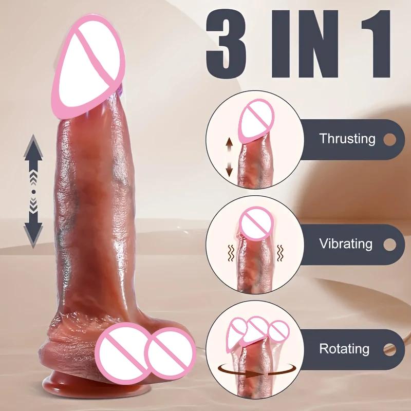 Large Thrusting Dildo Vibrator Female G-spot Masturbation With Heating Dildo Sexy Machine Adult Penis Vagina Anal Sex Toys 18+