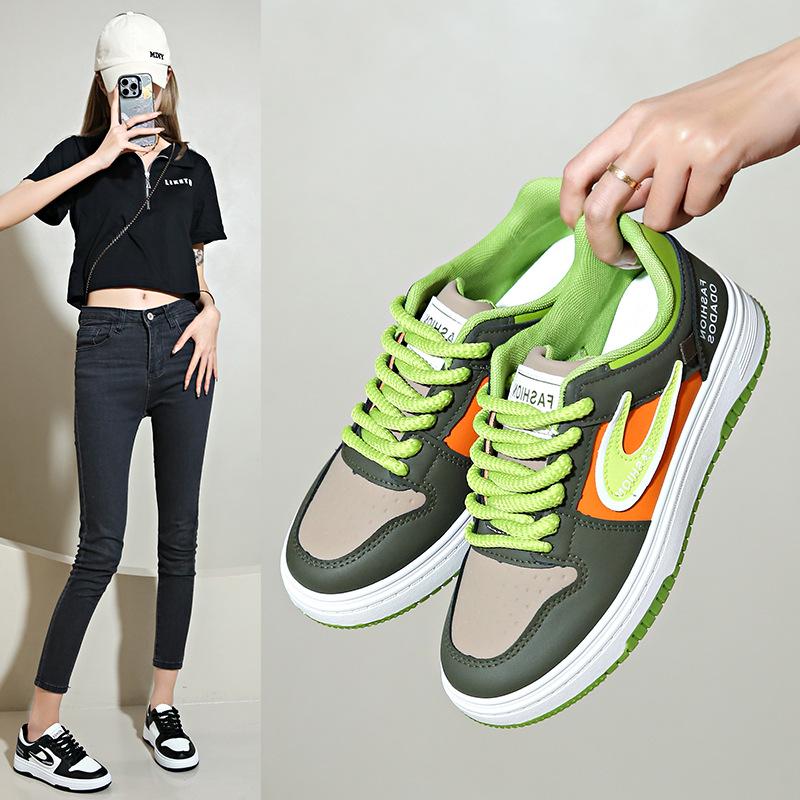 

Женская обувь Niche, новая женская обувь, универсальная, модная и повседневная, маленькие белые туфли, спортивная обувь на шнуровке 40 зелёный