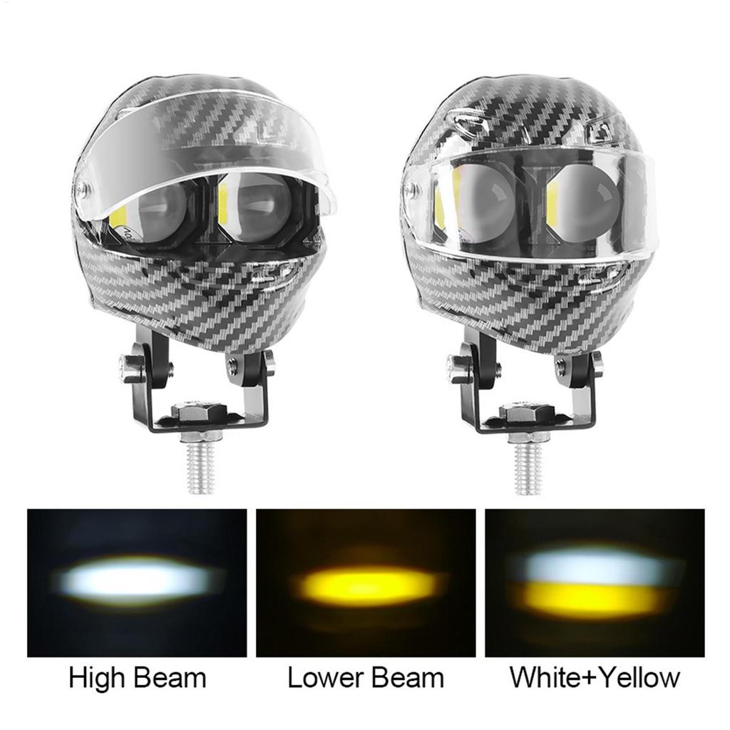 Nebelscheinwerfer für Motorrad Wasserdichte LED-Lampe Helmförmig Zweifarbiges Blinken Motorrad-Fahrleuchten für Straßen-Touren