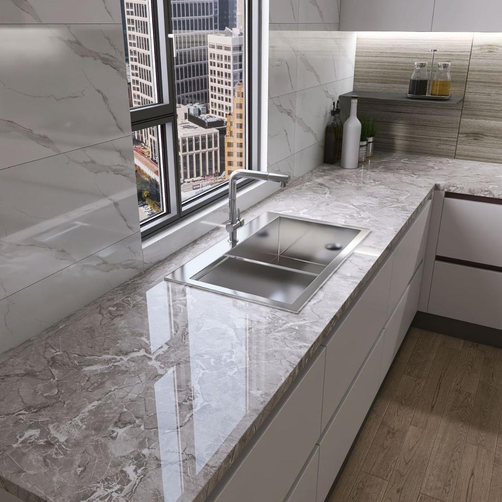 Waterproof wallpaper self-adhesive marble decorative film cabinet wardrobe door desktop furniture renovation wall stickers