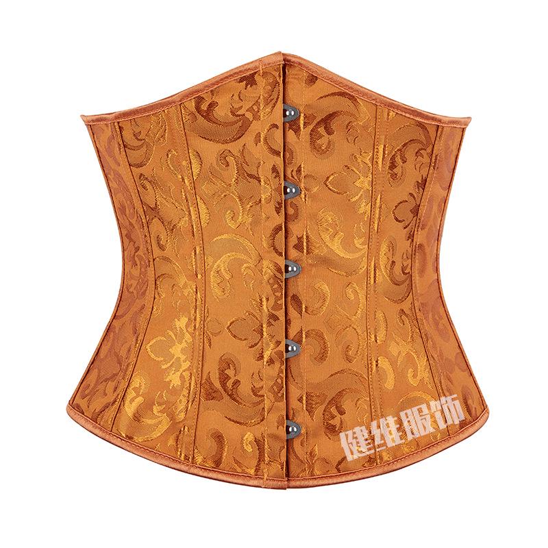 Retro Floral Taillenformer Korsett mit Bauchkontrolle und mehrfarbigem Jacquardmuster