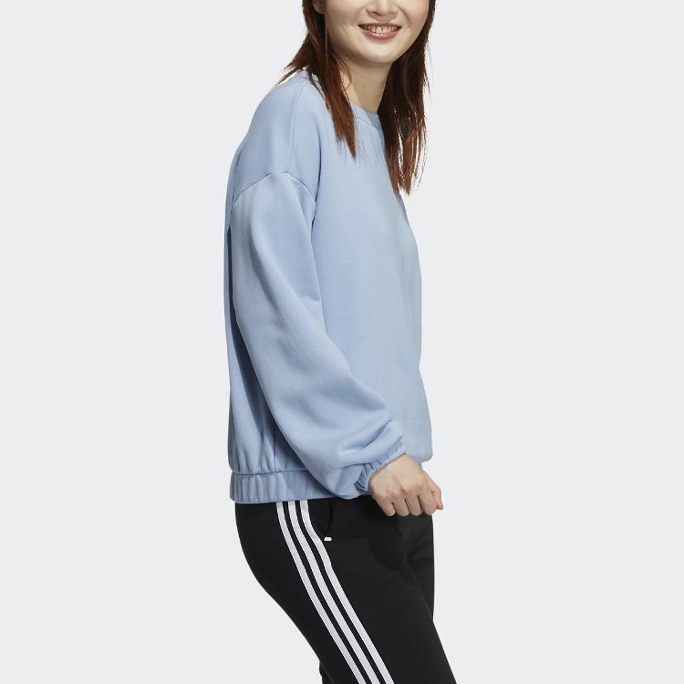 Adidas Neo Wp Sw Ice Skating Pattern Printed Crewneck Sweatshirt Women Sweatshirt Sky-Blue HG9021