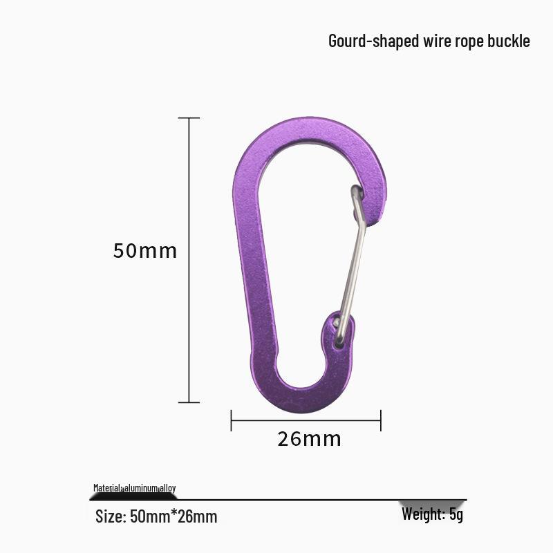 Colorful Aluminum Gourd Carabiner Keychain with S-Shaped Quick Release & Water Bottle Hanger