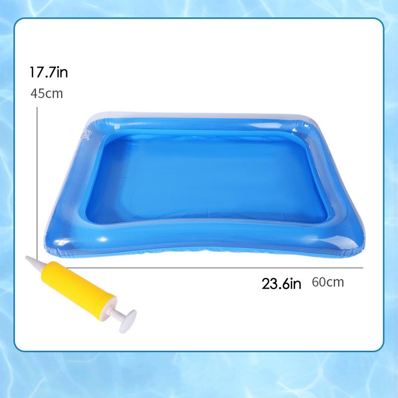 Collapsible Pool Footbath Multifunctional Inflatable Blue Portable Foot Wash Basin for Home Spa Swimming Pool Yard Beach Camping