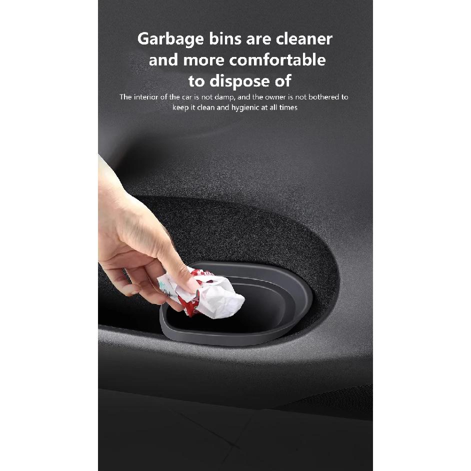 For Tesla Model Y 2025 Car Door Trash Can Silicone Door Storage Box Waterproof Garbage Can 2024 Model 3 Car Accessories