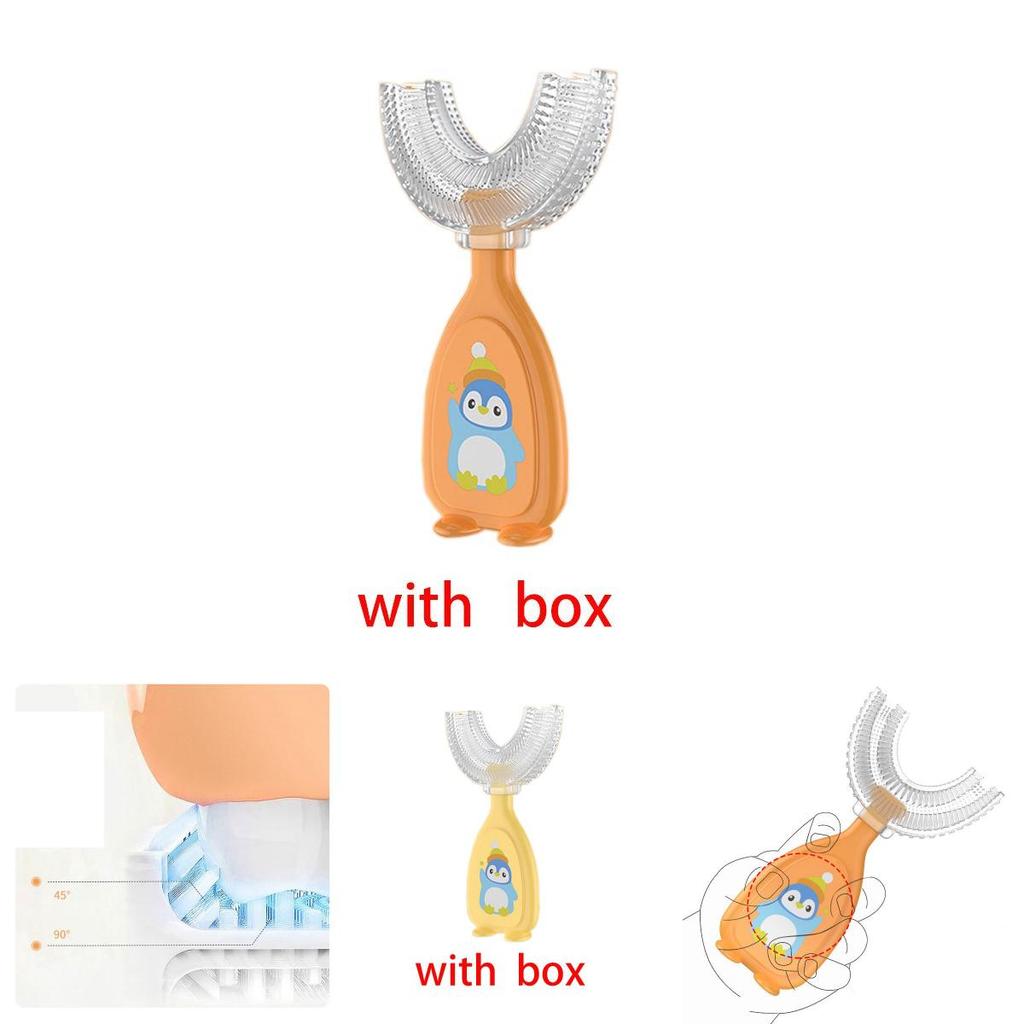 Baby Ushaped Silicone Toothbrush For Childrens Oral Care With Soft Bristle Design