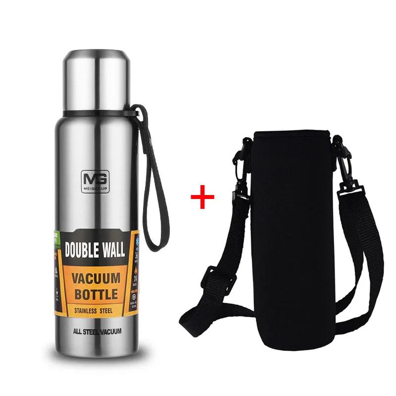 Premium Thermosflasche 304 Edelstahl Vakuumflasche Isolierter Becher Kalt- und Heißwasserbecher mit Seil für Tee Kaffee Getränke