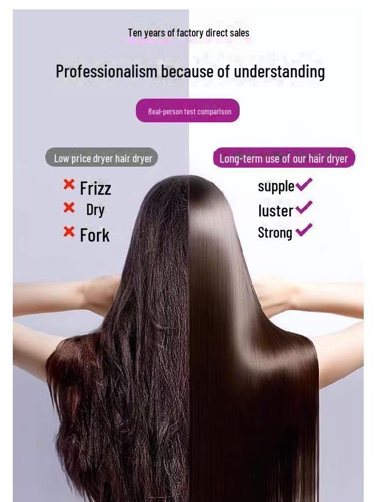 Uscător de păr Mousen cu control al temperaturii de mare viteză: Cald/Rece, Ioni negativi, Design fără frunze