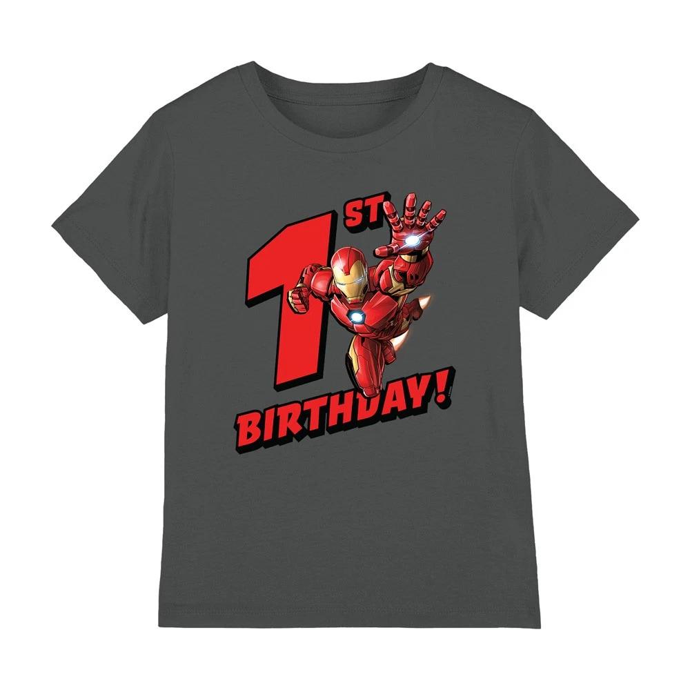 День Рождения Железного Человека 1 Детская Футболка Угольный 130
