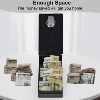 Gamblers Cash Box Winners Bank Portable Metal Safe with Key Lock Pocket Sized Casino Money Box for Security Go Home Money