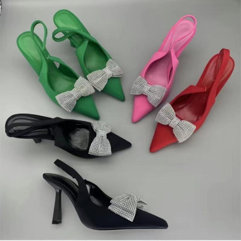 Fashion Pink Slingback Woman Sandals Women's High-heeled Shoes Ankle Strap Open Toe High Heel Sandals Black Fashion Pumps Female