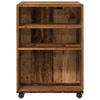 Side Table with Wheels Reclaimed Wood Look 55x60x78cm Engineered Wood