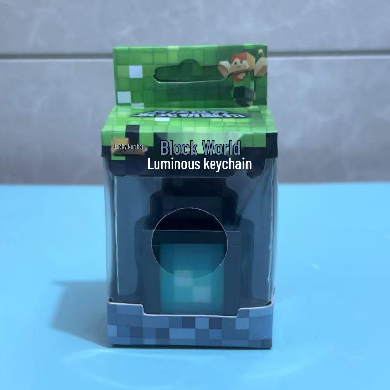 Minecraft Min Värld Mini Lykta Ljusande Nyckelring Modell Hänge