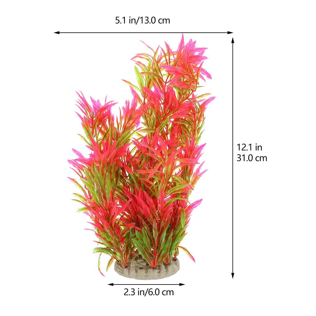 Aquatic Plant Decor Fish Tank Fake Grass Plastic Aquarium Accessories Realistic Artificial Plant Decoration for Fish Tank