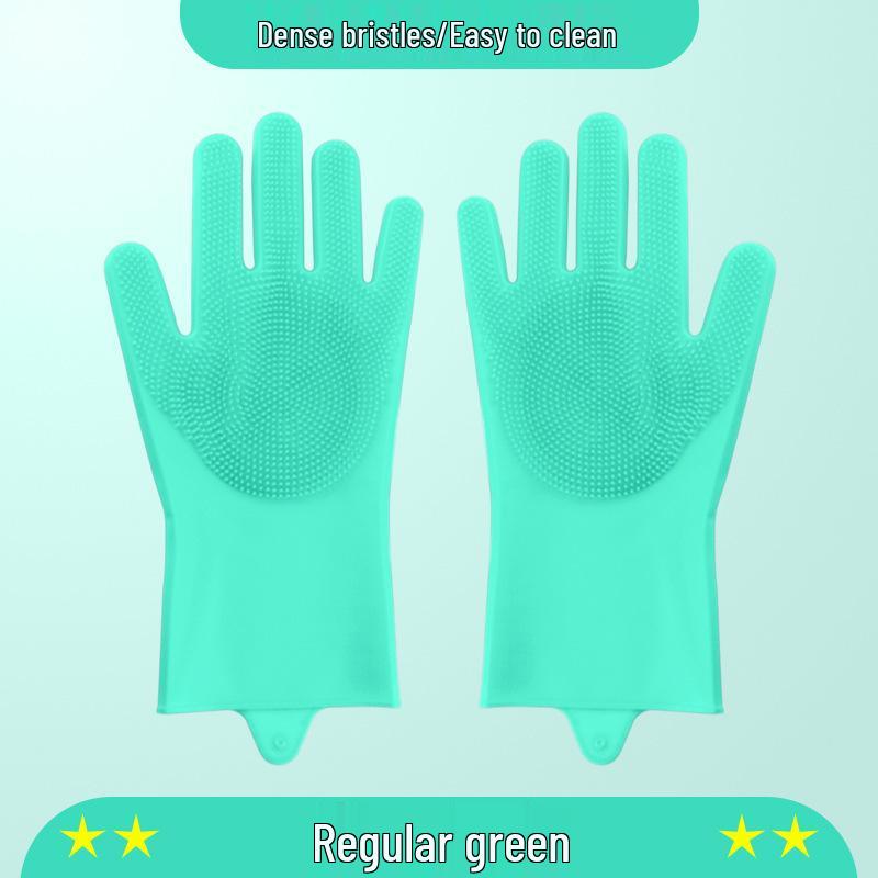 Silicone Dishwashing & Pet Care Gloves: Anti-Scratch, Thickened, Multi-Use, Extended Design
