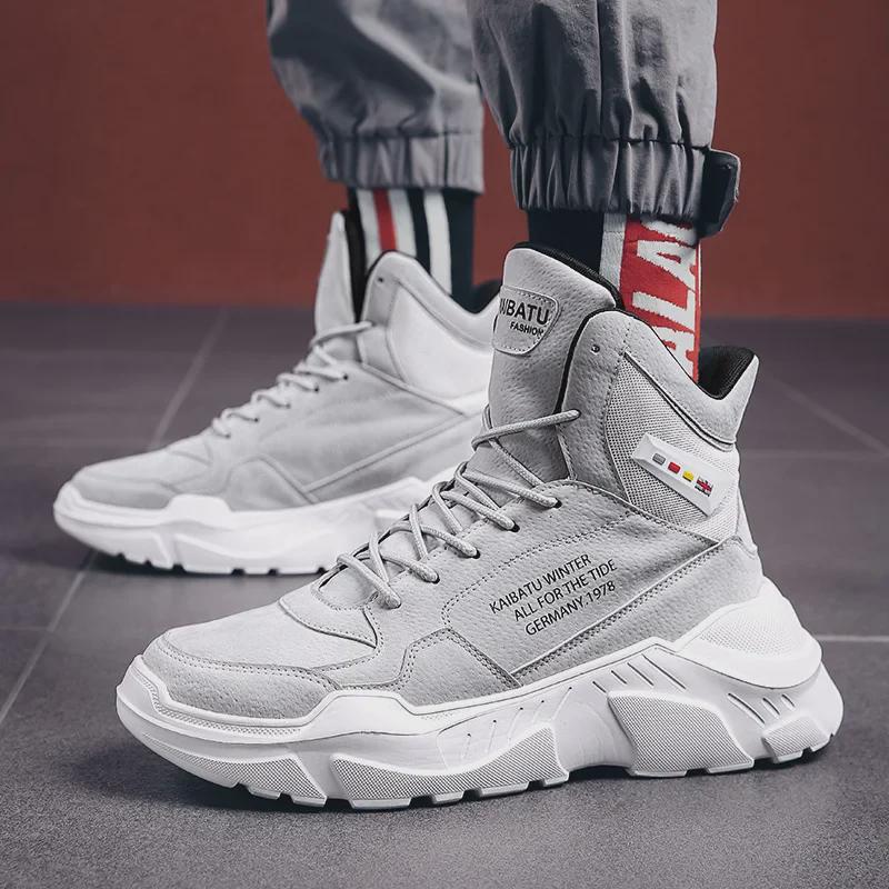 Men's High-Top Thick-Soled Casual Sports Boots for Fall/Winter