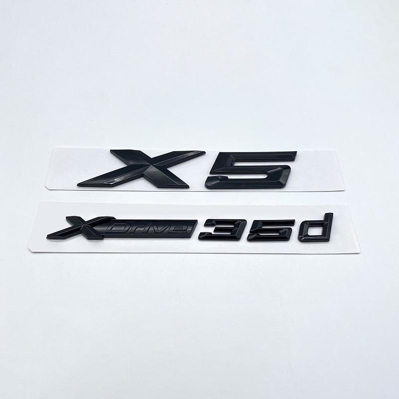 Glossy Black 3D Letters XDrive 28i 30i 36i 40i 50i 30d ABS Emblem for BMW X5  E70 F15 G05 Series Car Trunk Logo Sticker