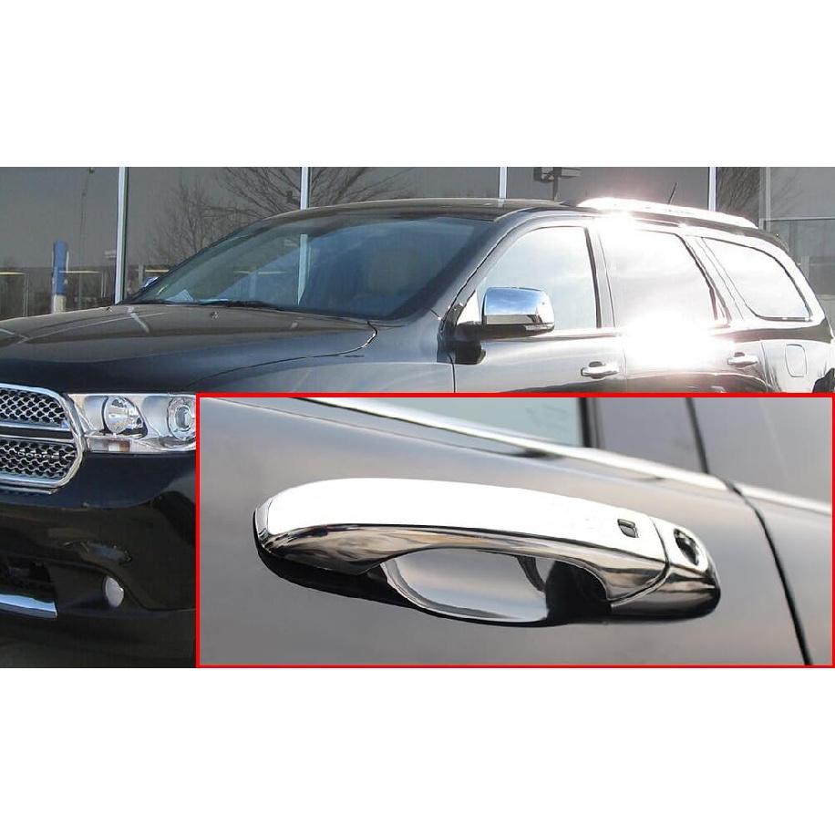 

Chrome Side Door Handle and Half Mirror Covers Add-on Style Compatible with Dodge Durango/Grand Cherokee 2011-2021