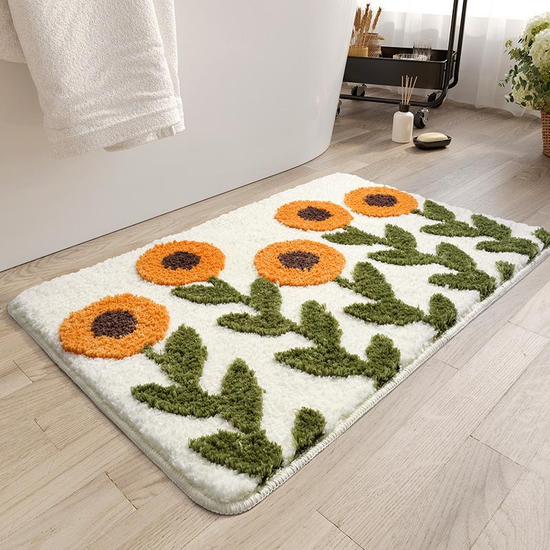 Flower Floor Mat Thickened Bathroom Mat Wear-resistant Bathroom Door Mat Dirt Resistant Entrance Mat