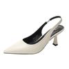 Baotou Sandals Women's Summer Outer Wear 2025 New One-word Temperament Professional Versatile Empty Pointed High Heels