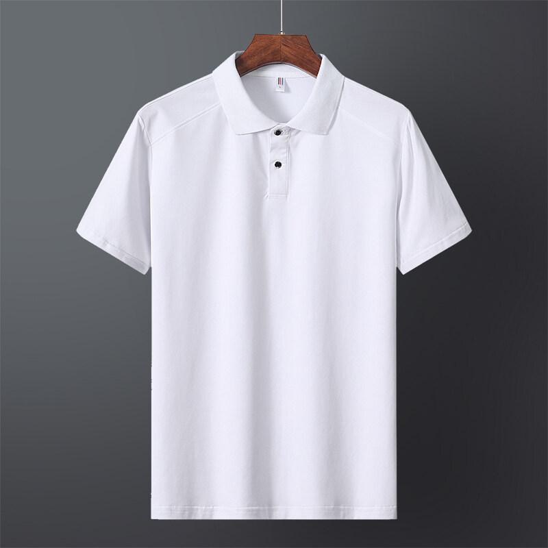 Pánské bavlněné pruhované tričko s krátkým rukávem volného střihu pro volný čas ve velkých velikostech s rozparkem, tenké pánské polo tričko 45 -110kg