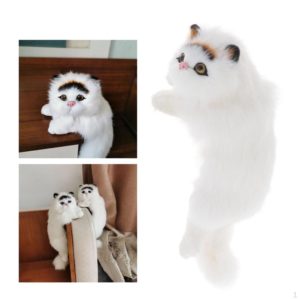 Adorable Plush Cat Figurine for Home Decor and Desk Display