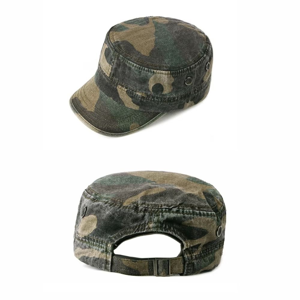 Flat Top Outdoor Sports Caps Camouflage Casual Cadet Cap Classic Baseball Cap