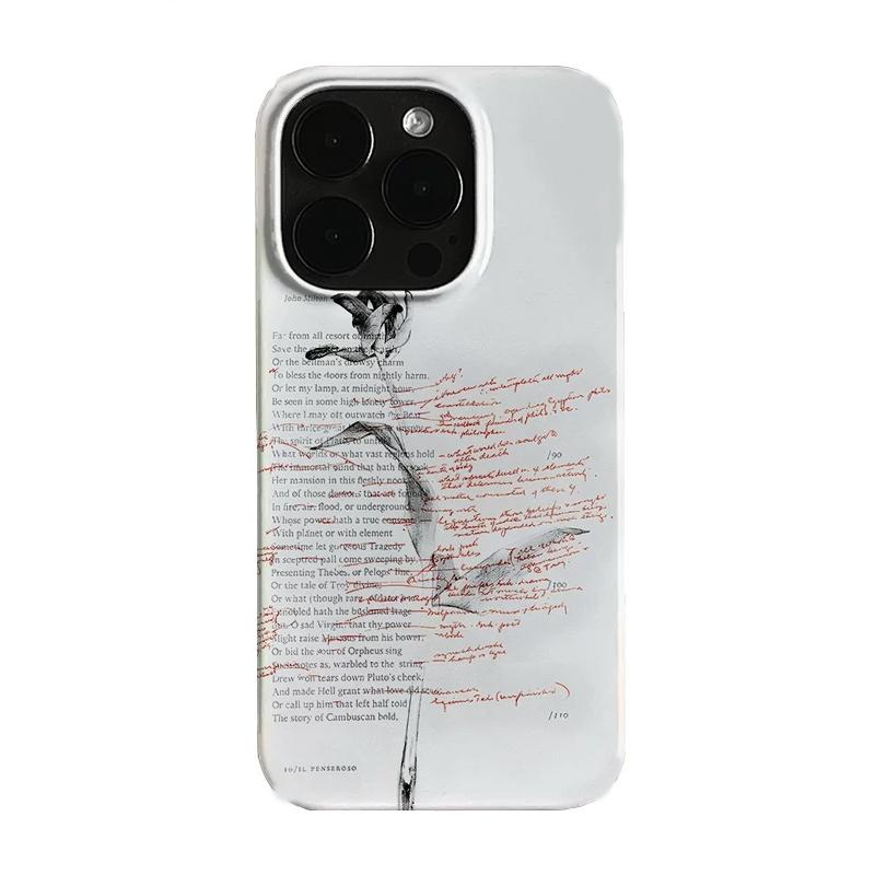 

Simple English Letters Rose Creative Art Jelly Phone Case for iPhone 17 AIR 16 15 14 13 12 11 PRO XSMAX XR 7 8 PLUS Y2K Cover iPhone17 Pro