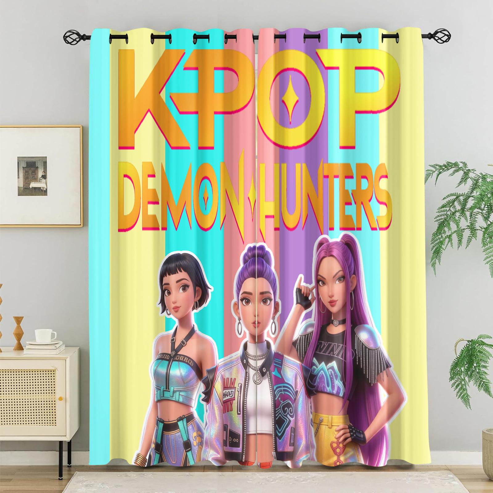 2pcs Kpop Anime Girls Stage Curtains