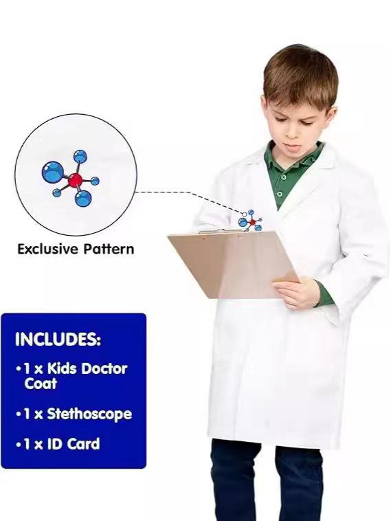 Kids' Doctor Lab Coat & Costume for Dress-Up Play