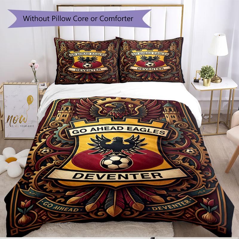 3pcs Duvet Cover Set (1*Duvet Cover + 2*Pillowcase, Without Core), Go Ahead Eagles Print Soft All‑Season Bedding Set, Home Bedroom Decor Gift