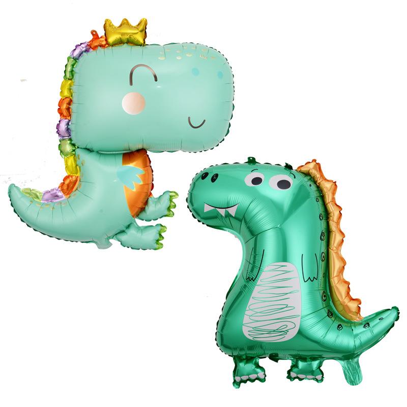 Dinosaur Balloon Cute Crown Dinosaur Theme Party Decoration Children'S Birthday Aluminum Foil Balloon